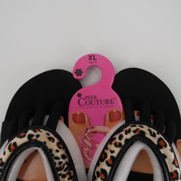 Pedi Couture Pedicure Sandal in Black and Leopard Print Size XL 10-11 NWT - Picture 3 of 6